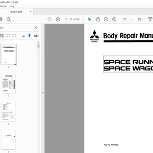 Mitsubishi Space Runner'99 Space Wagon'99 Body Service Manual - PDF