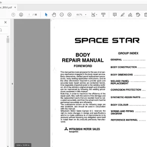 Mitsubishi Space Star Body Repair Manual - PDF