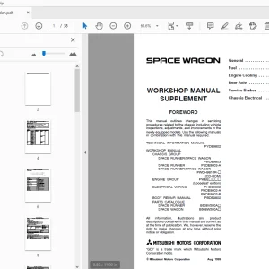 Mitsubishi Space Wagon Supplement Service Manual - PDF