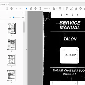 Talon 1996 Engine, Chassis & Body Service Manual Vol 1 - PDF