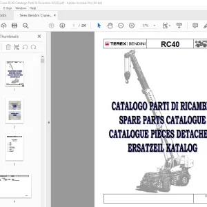 Terex Bendini Crane RC40 Catalogo Parti Di Ricambio 43520 PDF
