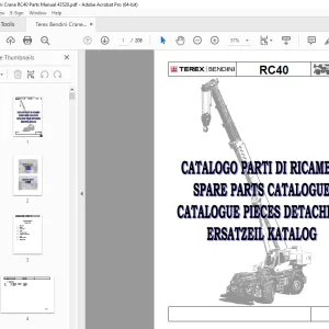 Terex Bendini Crane RC40 Parts Manual 43520 - PDF DOWNLOAD