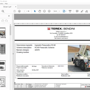 Terex Bendini Crane RC40 Pneumatic Schematic Manual PDF