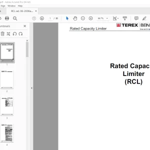 Terex Bendini Crane Rated Capacity Limiter (RCL) Use & Maintenance Manual PDF