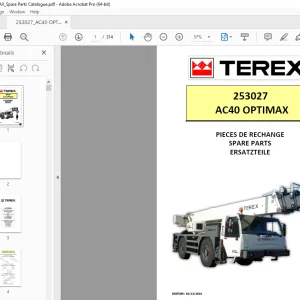 Terex Crane 253027 AC40 OPTIMAX Parts Manual PDF