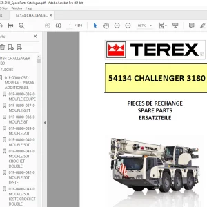 Terex Crane 54134 CHALLENGER 3180 Parts Manual - PDF DOWNLOAD