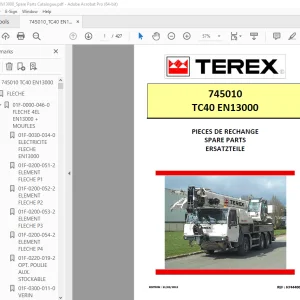 Terex Crane 745010 TC40 EN13000 Parts Manual - PDF DOWNLOAD