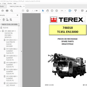 Terex Crane 746018 TC45L EN13000 Parts Manual - PDF DOWNLOAD