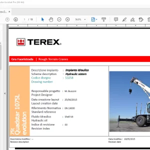 Terex Crane 75t Quadstar 1075L Evolution Hydraulic Schematic Manual PDF