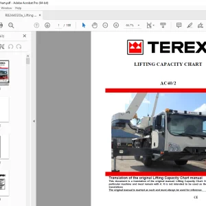 Terex Crane AC40/2 Lifting Capacity Chart Manual - PDF DOWNLOAD