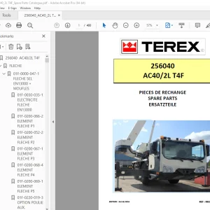 Terex Crane AC40/2L T4F 256040 Parts Manual - PDF DOWNLOAD