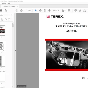 Terex Crane AC40/2L TABLEAU des CHARGES - PDF DOWNLOAD