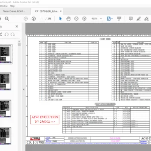 Terex Crane AC40 Evolution Electrical Schematic Manual - PDF DOWNLOAD