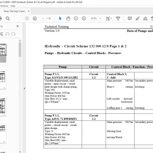 Terex Crane CC 2800-1 Hydraulic Circuit Manual - PDF DOWNLOAD