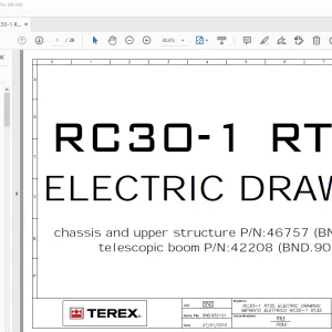 Terex Crane RC30-1 RT35 Electric Schematic Manual - PDF DOWNLOAD
