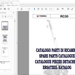 Terex Crane RC30 Catalogo Parti Di Ricambio 46642 - PDF DOWNLOAD