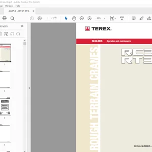 Terex Crane RC30-RT35 Operation & Maintenance Manual 46953 PDF