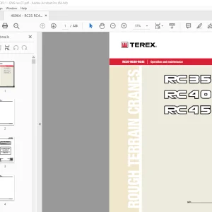 Terex Crane RC35 RC40 RC45 Operation & Maintenance Manual 46964 PDF