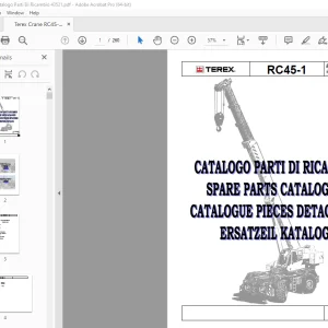 Terex Crane RC45-1 Catalogo Parti Di Ricambio 43521 - PDF DOWNLOAD