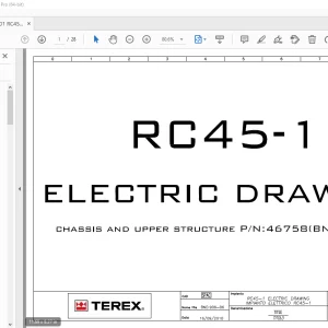 Terex Crane RC45-1 Electric Schematic Manual - PDF DOWNLOAD