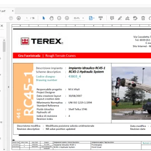 Terex Crane RC45-1 Hydraulic Schematic Manual - PDF DOWNLOAD