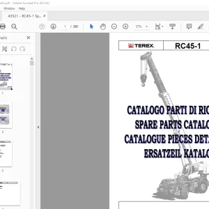 Terex Crane RC45-1 Parts Manual 43521 - PDF DOWNLOAD