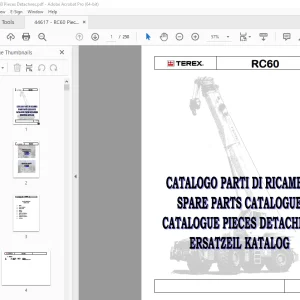 Terex Crane RC60 Catalogue Pieces Detachees 44617 - PDF DOWNLOAD