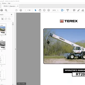 Terex Crane RT200-1 Operator's Manual 12261-319 - PDF DOWNLOAD