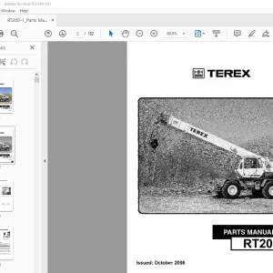 Terex Crane RT200-1 Parts Manual 12261-318 - PDF DOWNLOAD