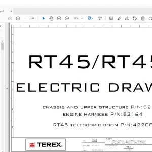 Terex Crane RT45 RT45L Engine IIIA & IIIB Electric Schematic Manual PDF