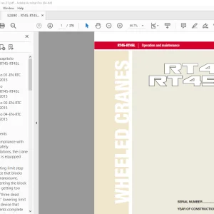 Terex Crane RT45 RT45L Operation & Maintenance Manual 52890 PDF