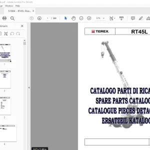 Terex Crane RT45L Catalogo Parti Di Ricambio - PDF DOWNLOAD