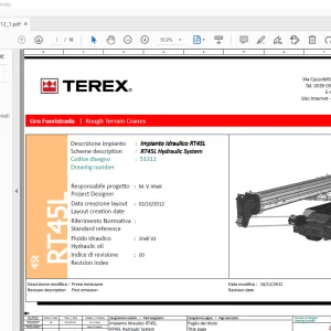 Terex Crane RT45L Hydraulic Schematic Manual 51312 - PDF DOWNLOAD