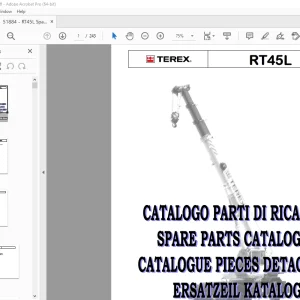 Terex Crane RT45L Parts Manual 51884 - PDF DOWNLOAD