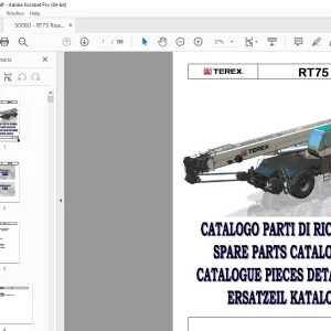 Terex Crane RT75 Catalogo Parti Di Ricambio 50060 - PDF DOWNLOAD