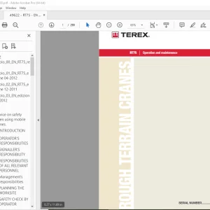 Terex Crane RT75 Operation & Maintenance Manual 49622 - PDF DOWNLOAD