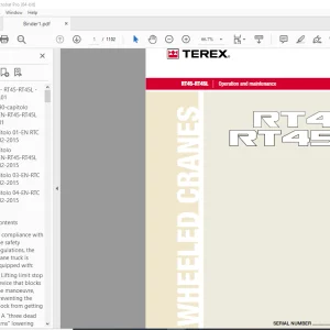 Terex Crane TRT45-RT45L Operation & Maintenance Manual 52890 PDF
