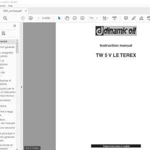 Terex Crane TW 5 V LE TEREX Instruction Manual PDF