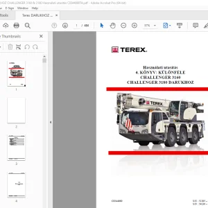 Terex DARUKHOZ CHALLENGER 3160 & 3180 Használati utasítás C8344080T4 PDF