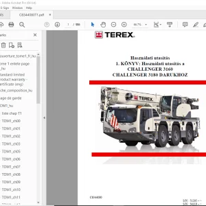 Terex DARUKHOZ CHALLENGER 3160 & CHALLENGER 3180 Használati utasítás PDF