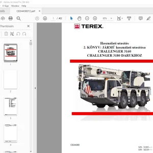 Terex DARUKHOZ CHALLENGER 3160 & CHALLENGER 3180 Használati utasítás PDF
