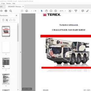 Terex DARUKHOZ CHALLENGER 3160 Terhelési táblázatok SN 51205 PDF