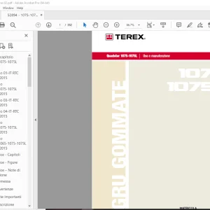 Terex GRU GOMMATE Quadstar 1075-1075L Uso e manutenzione PDF