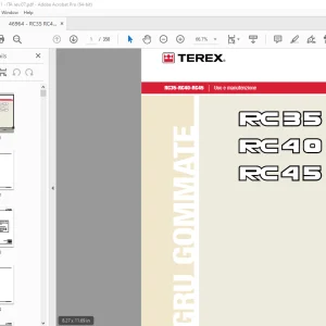 Terex GRU Gommate RC35 RC40 RC45 Uso e manutenzione 46964 PDF