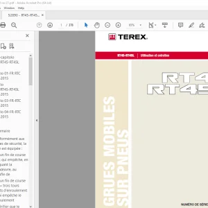 Terex GRUES MOBILES RT45-RT45L Utilisation et entretien 52890 PDF