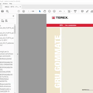 Terex Gru Gommate RT75 Uso e manutenzione 49622 - PDF DOWNLOAD