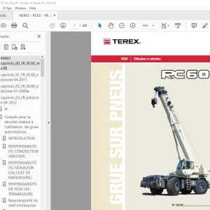 Terex Grue Sur Pneues RC60 Utilisation et entretien - PDF DOWNLOAD