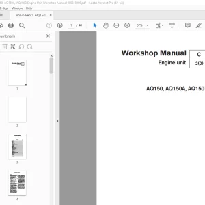 Volvo Penta AQ150, AQ150A, AQ150B Engine Unit Workshop Manual - PDF DOWNLOAD
