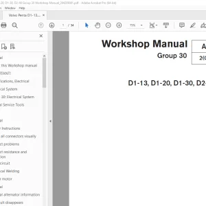 Volvo Penta D1-13, D1-20, D1-30, D2-40 Group 30 Workshop Manual PDF