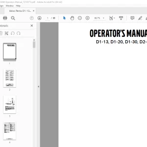 Volvo Penta D1-13, D1-20, D1-30, D2-40 Operator's Manual 72720772 PDF